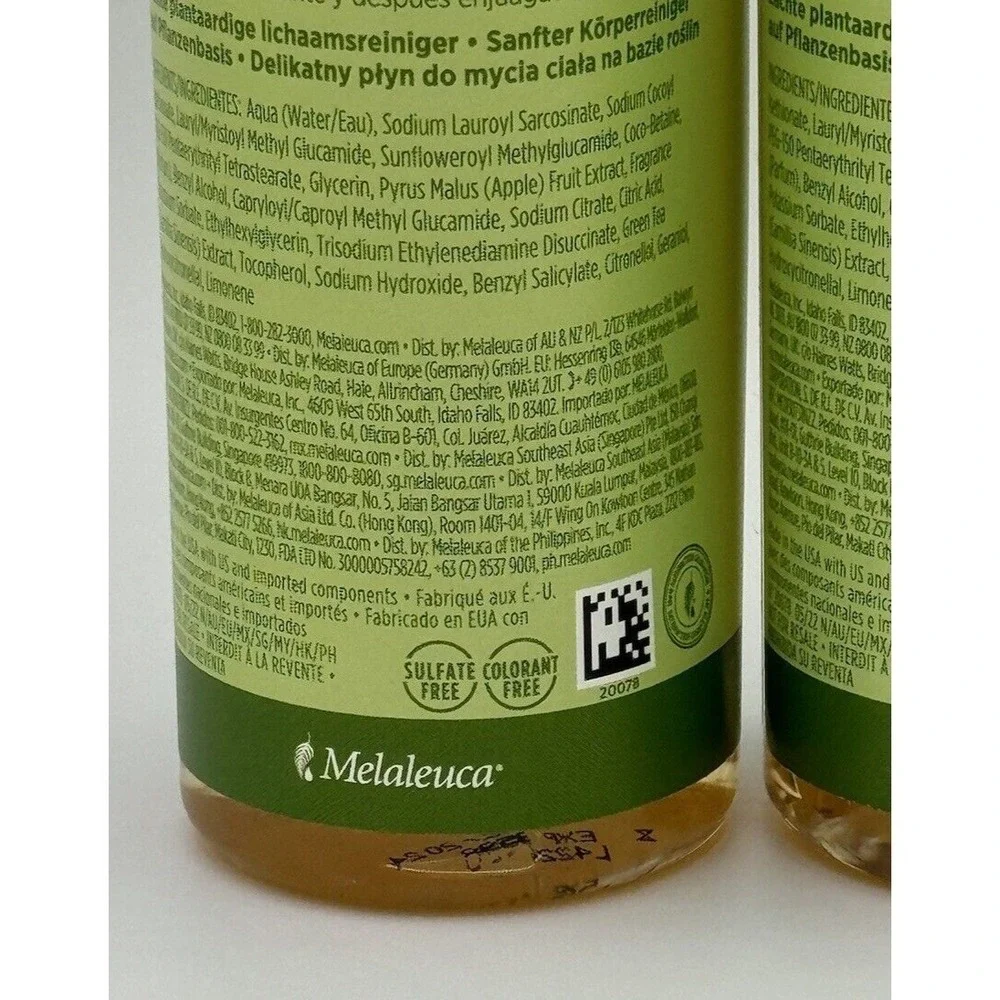 Melaleuca‎ Affinia Bergamot Green Tea Body Cleanser Set of 2 Plant Based 8 Oz